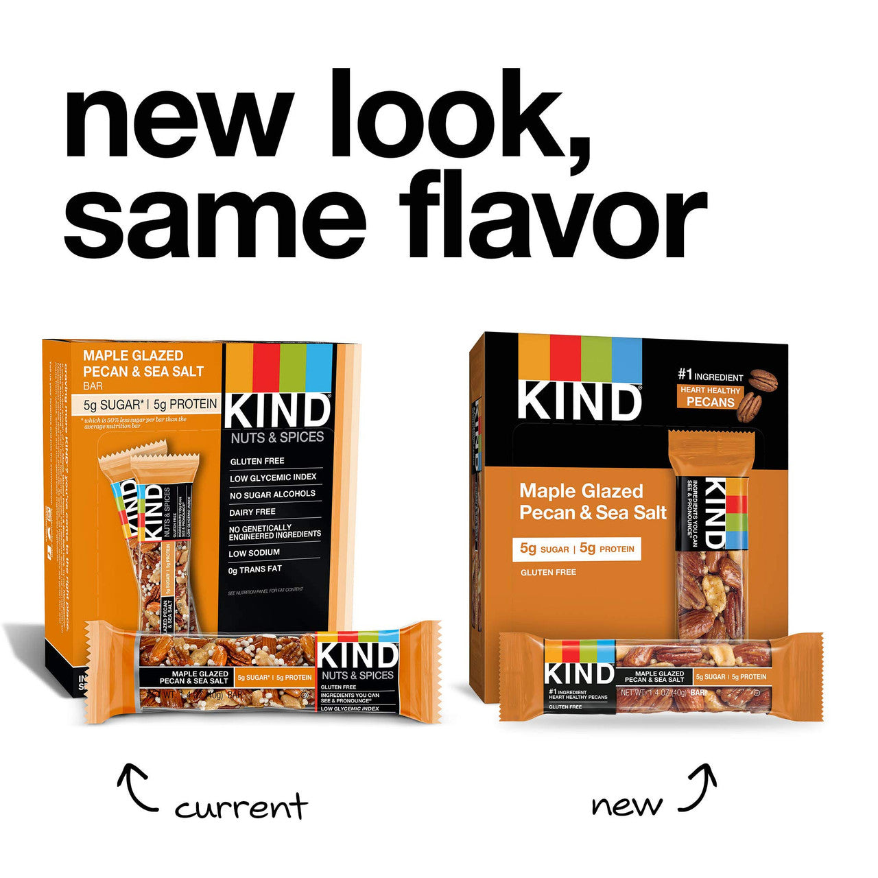 KIND Bars, Maple Glazed Pecan & Sea Salt, Gluten Free, Low Sugar, 40g/1.4oz, 12 pk, {Imported from Canada}