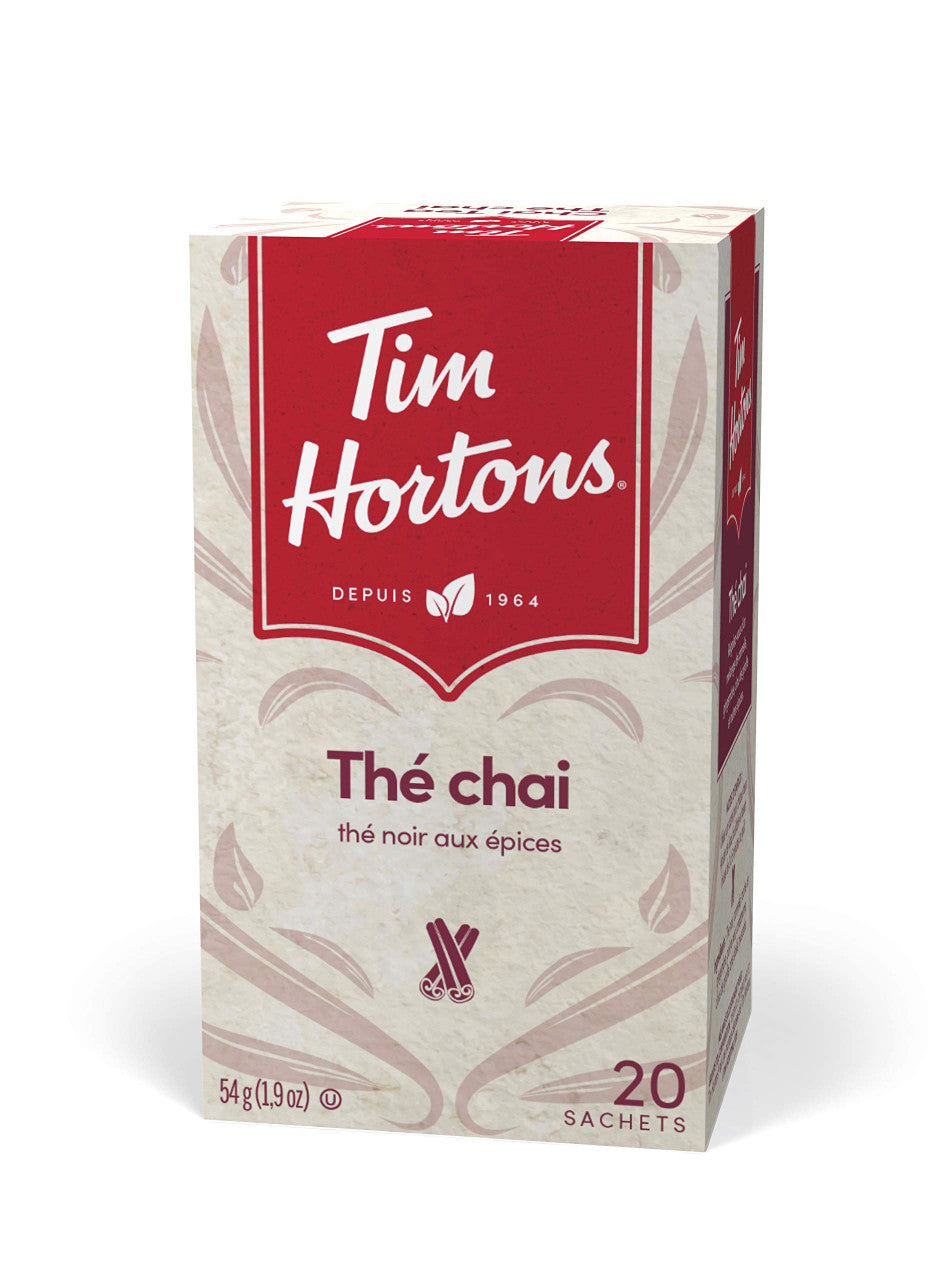 Tim Hortons Chai Tea Bags, 20 count, 54g  |  1.9oz {Imported from Canada}