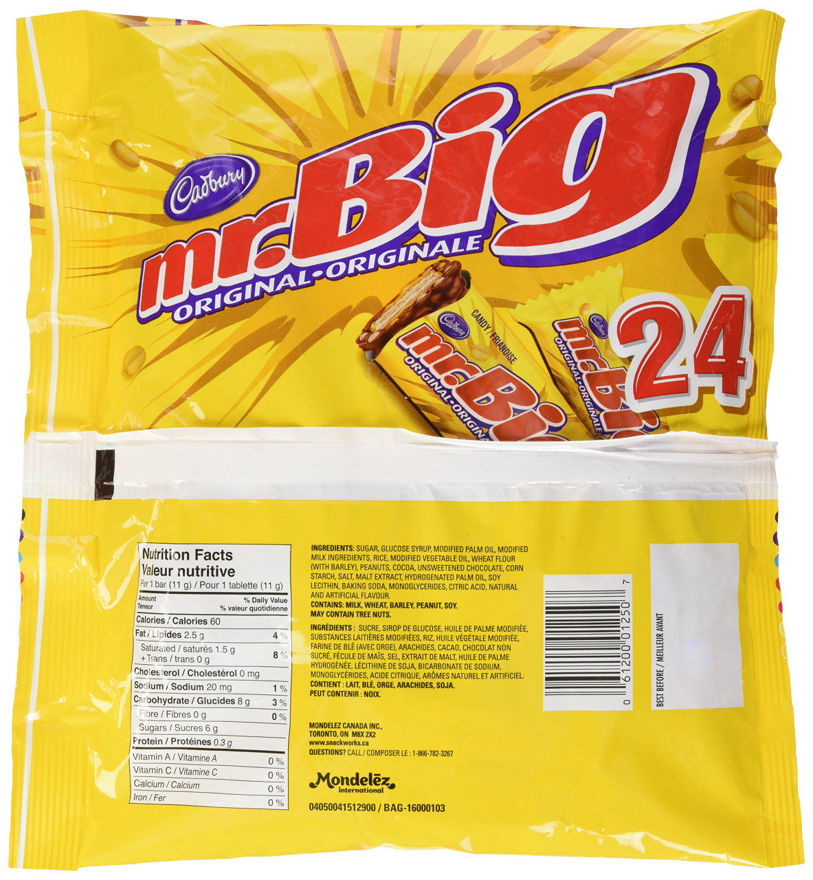 Cadbury Mr. Big Chocolate Bars, 24ct, 264g, 9.31oz {Imported from Canada}