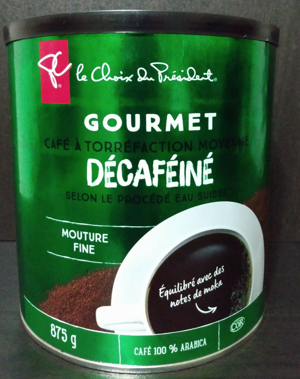 President's Choice, Gourmet Decaffeinated, Medium Roast, Fine 100% Arabica Coffee, 875g/30.9 oz., {Imported from Canada}