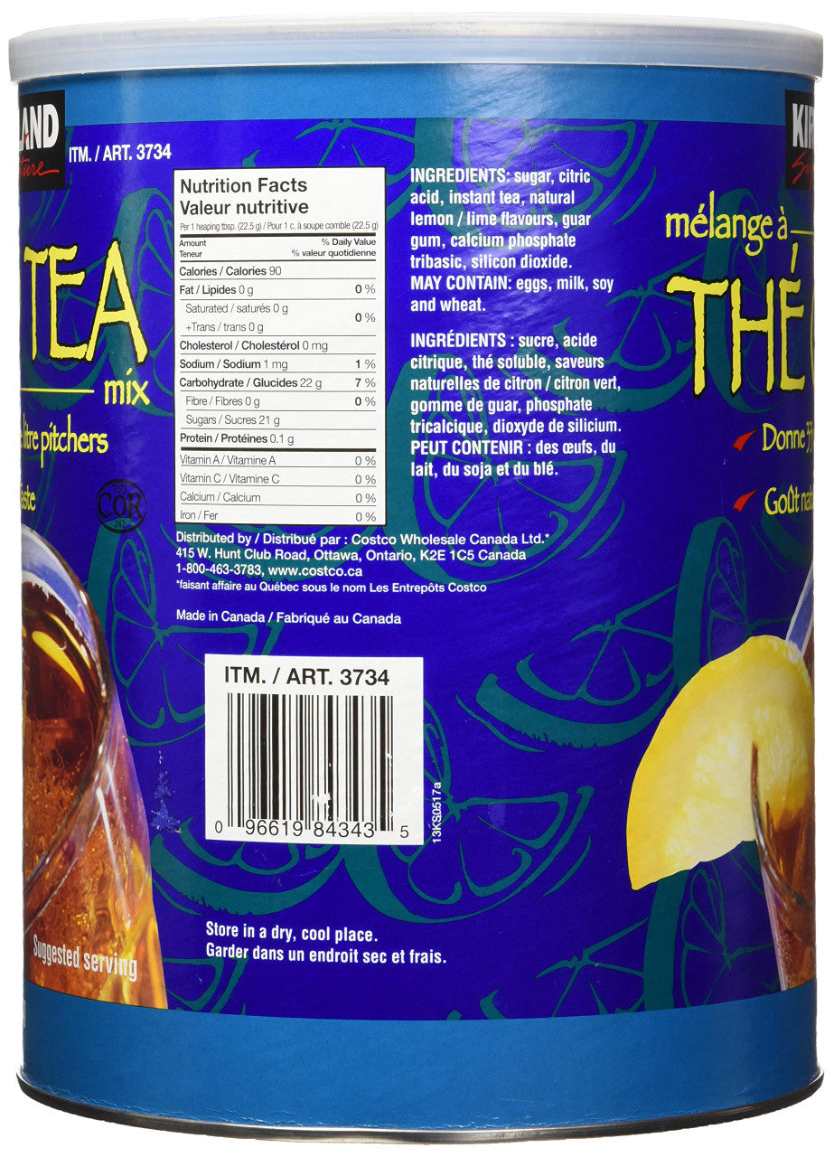 Kirkland Signature Ice Tea Mix 3kg/6.6 Pounds, Makes 33 Litres {Canadian}