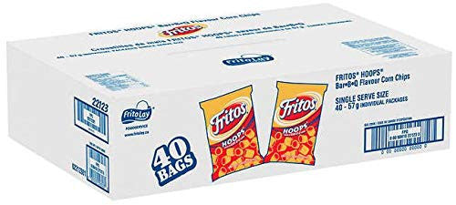 FRITOS Hoops Barbecue Chips, (Box), Vending Size (40ct x 57g/2oz.) (Imported from Canada)