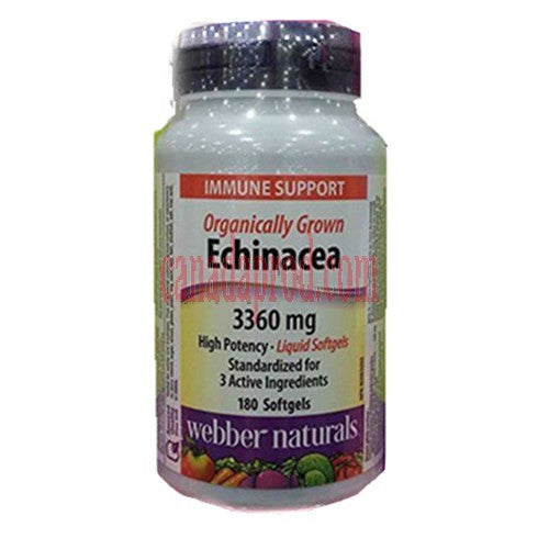Webber Naturals Echinacea 3360mg, 180 softgels {Imported from Canada}