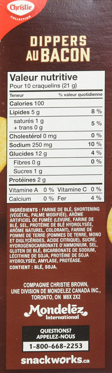 Christie Bacon Dippers Crackers, Ideal for Dipping, 200g/7.05 oz {Canadian}