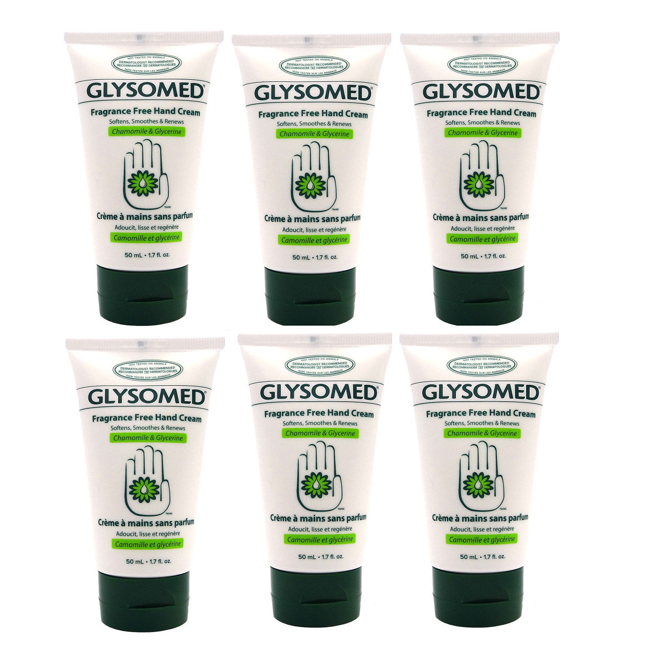 Glysomed Hand Cream, Unscented 1.7 fl oz (50 ml) (6pk){Imported from Canada}