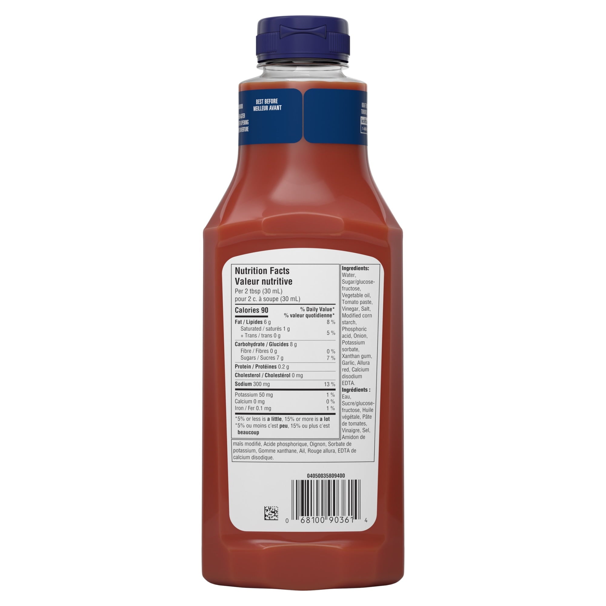 Kraft Catalina Dressing 425ml/14.4 oz., Bottle, back of bottle