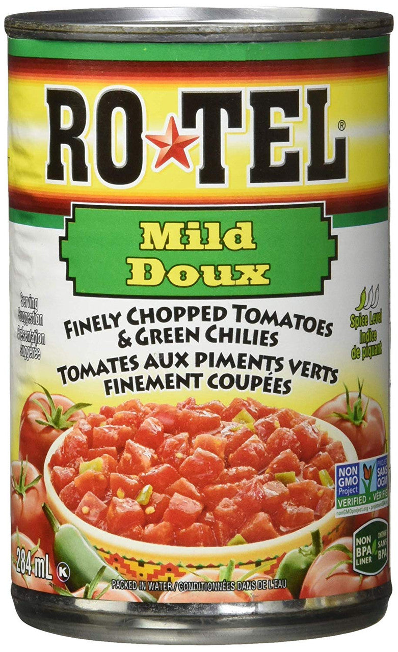 Rotel, Salsa Mild, Finely Chopped Tomatoes & Green Chilies, 284ml/9.6oz, {Imported from Canada}
