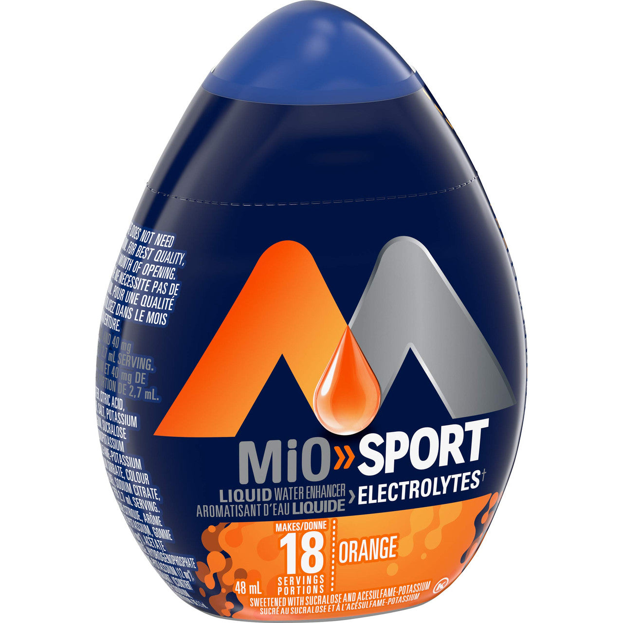 MiO Sport Orange Electrolyte Liquid Water Enhancer, 48mL/1.6 fl. oz., {Imported from Canada}