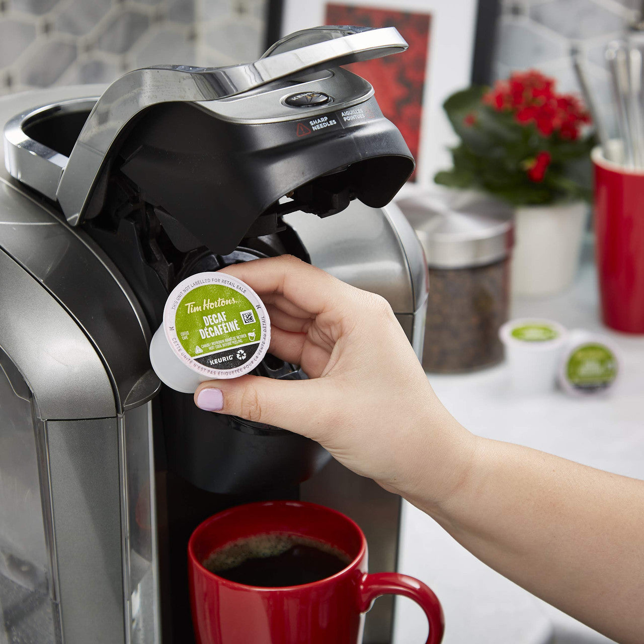 Tim Hortons Medium Roast K-cup Decaf Coffee 30 Count, {Imported from Canada}