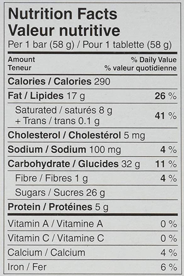 Cadbury Wunderbar 24 Bars, Chewy Chocolate Bars, (Imported from Canada)