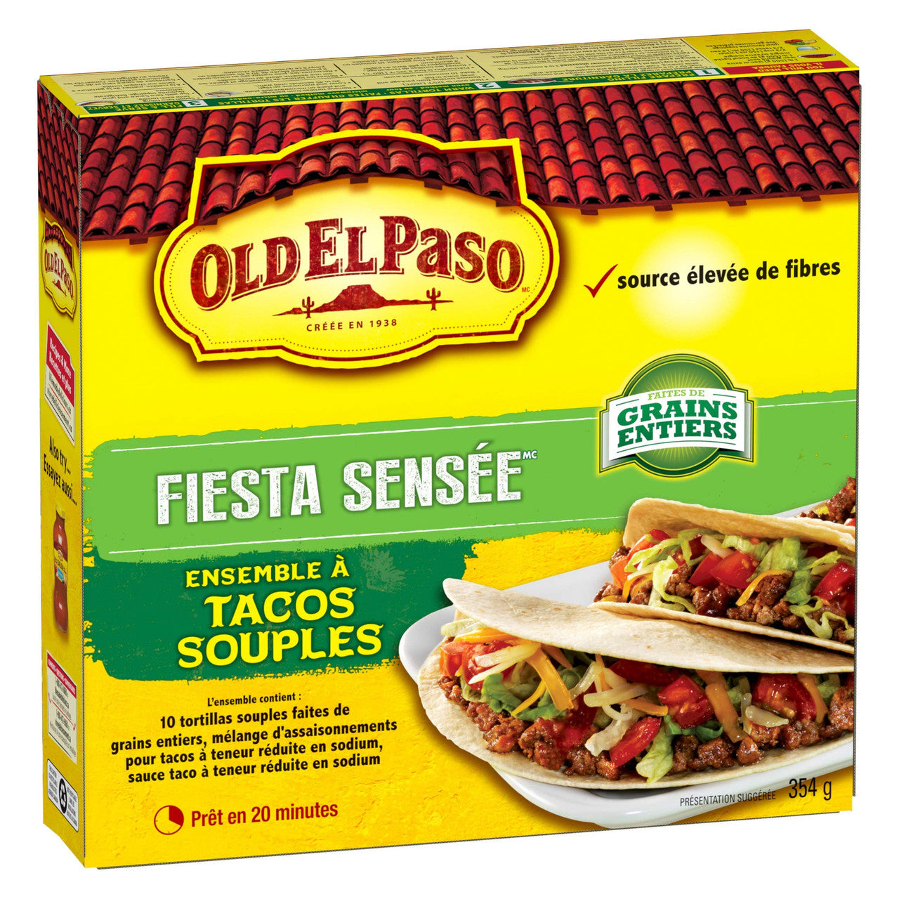 Old El Paso Smart Fiesta Soft Taco Dinner Kit, 10 Count, 354g/12.5oz, {Imported from Canada}