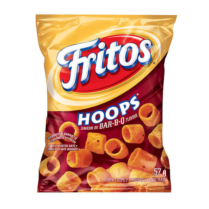 Frito Hoops Bar-B-Q Corn Chips, 57g/2oz., {Imported from Canada}