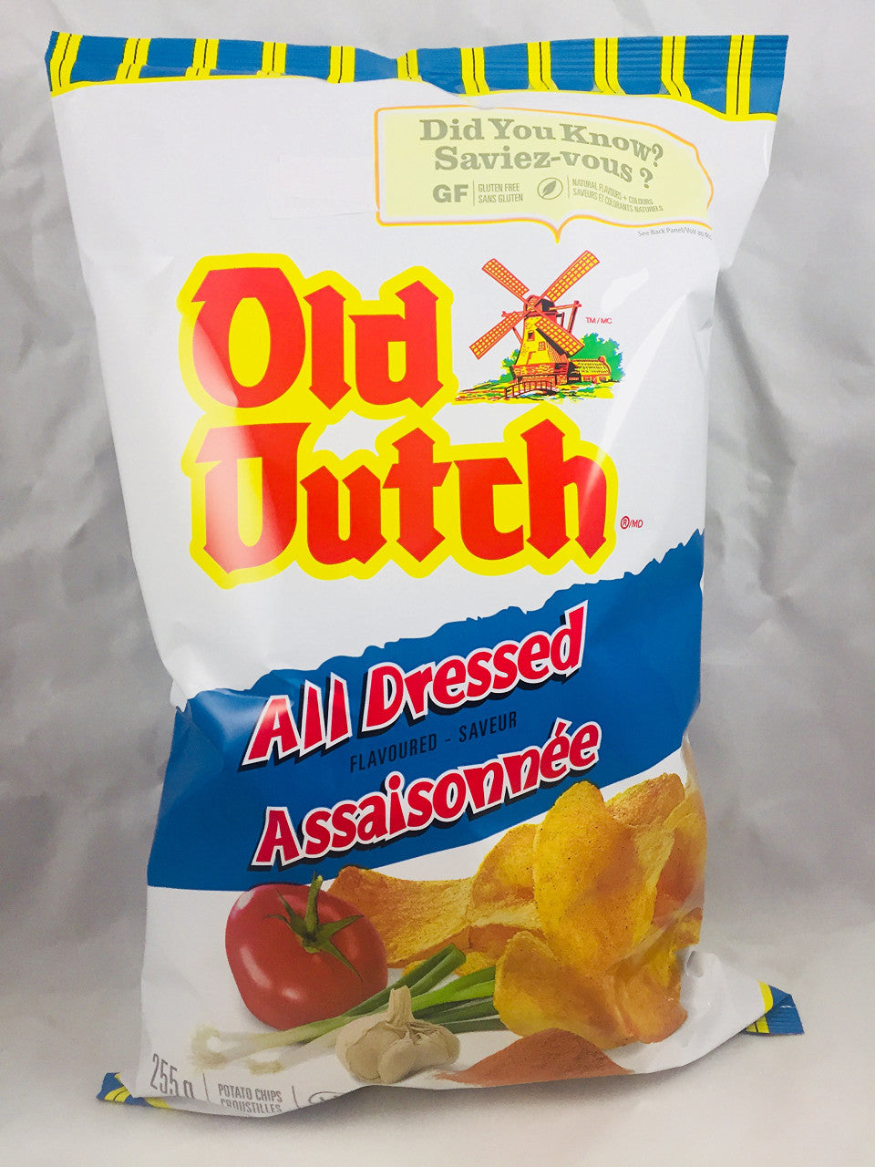 Old Dutch, All Dressed, Potato Chips, Gluten Free (255g/9 oz.) (2 Pack) {Imported From Canada}