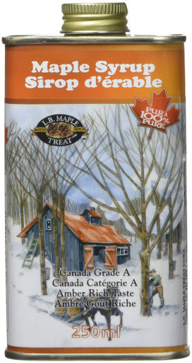 L B Maple Treat 250ml Tin Canada's #1 Medium Maple Syrup {Canadian}