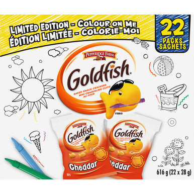 Pepperidge Farm Goldfish Cheddar Crackers, 22 Snack Packs, 28g/1 oz. Each {Imported from Canada}