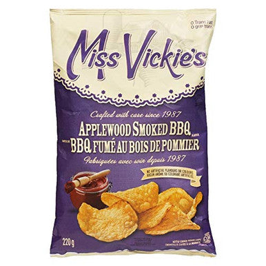 Miss Vickies Applewood Smoked BBQ Potato Chips, 2ct, 220g/7.8oz., {Imported from Canada}