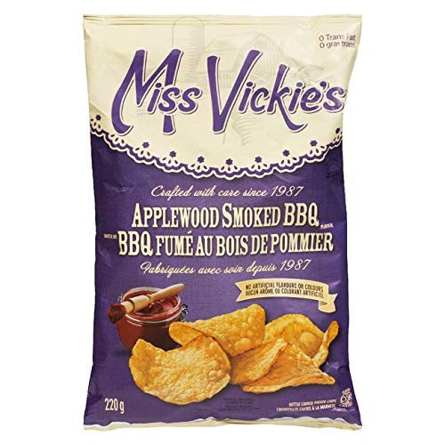 Miss Vickies Applewood Smoked BBQ Potato Chips, 220g/7.8oz., {Imported from Canada}