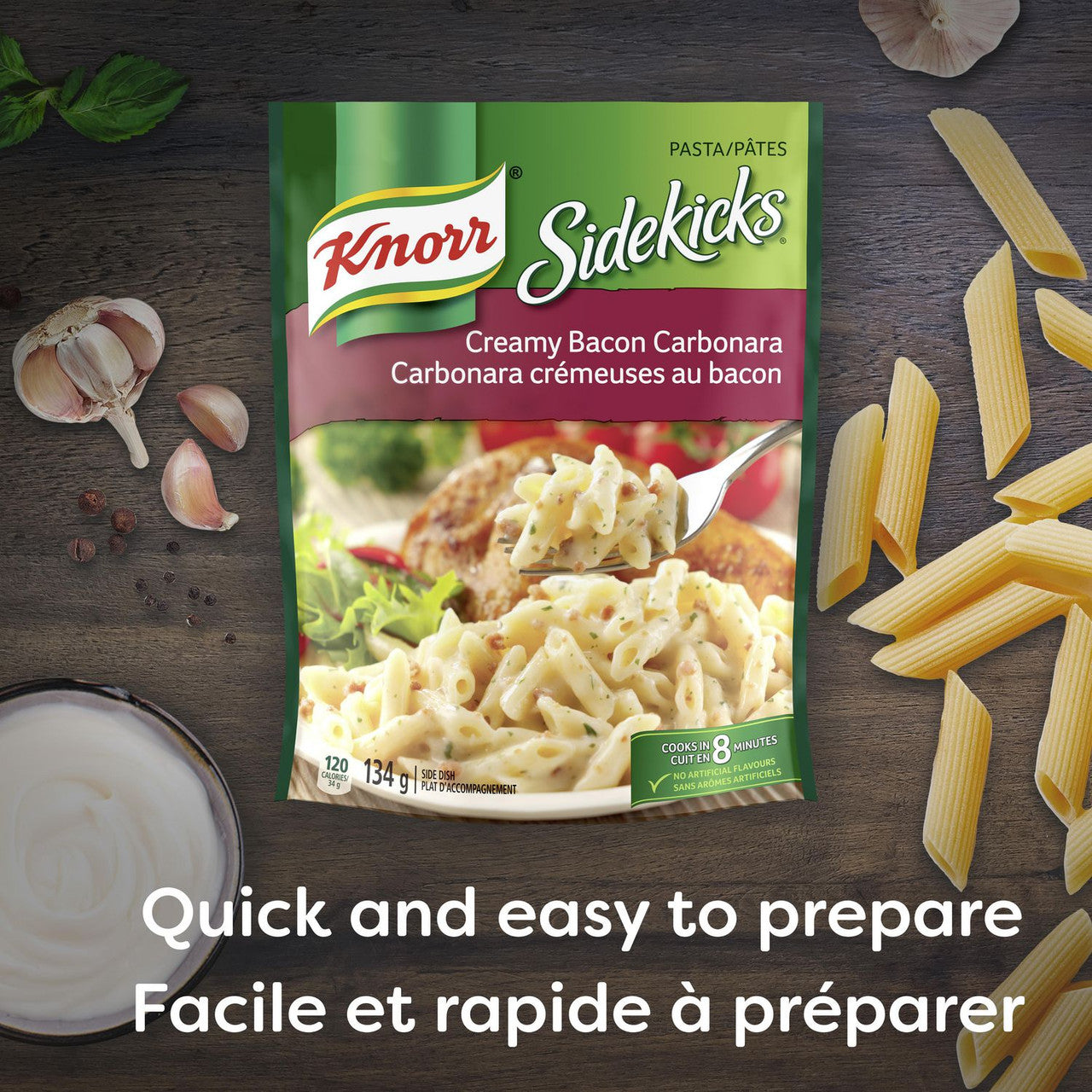 Knorr Sidekicks Creamy Bacon Carbonara Pasta 134g - {Imported from Canada}