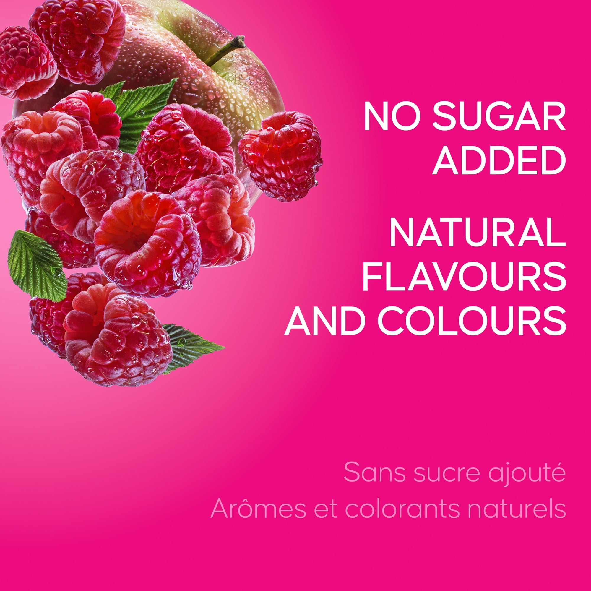 SunRype Raspberry Fruit Juice, No Sugar Added label