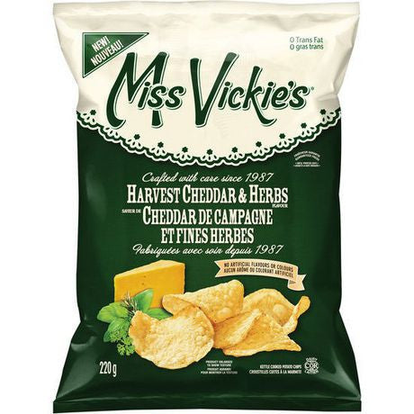 Miss Vickie's Kettle Cooked Cheddar & Herbs Chips 220g/7.8 oz. {Canadian}