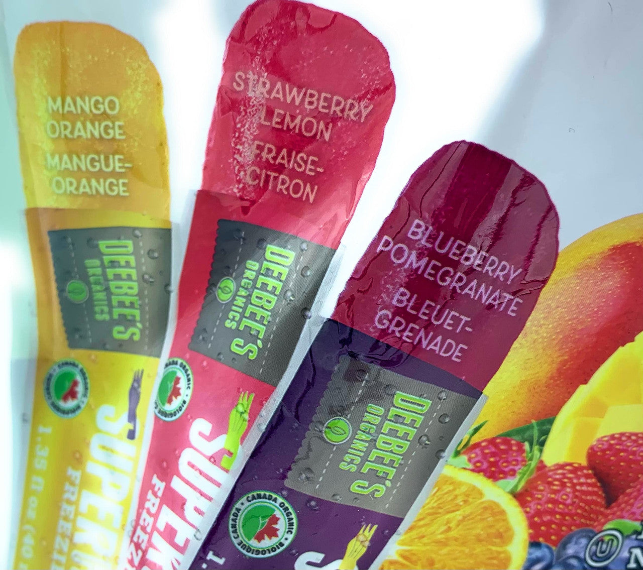 DEEBEES Organic Superfruit Freezies, 10 x 40ml/1.4 fl. oz., {Imported from Canada}