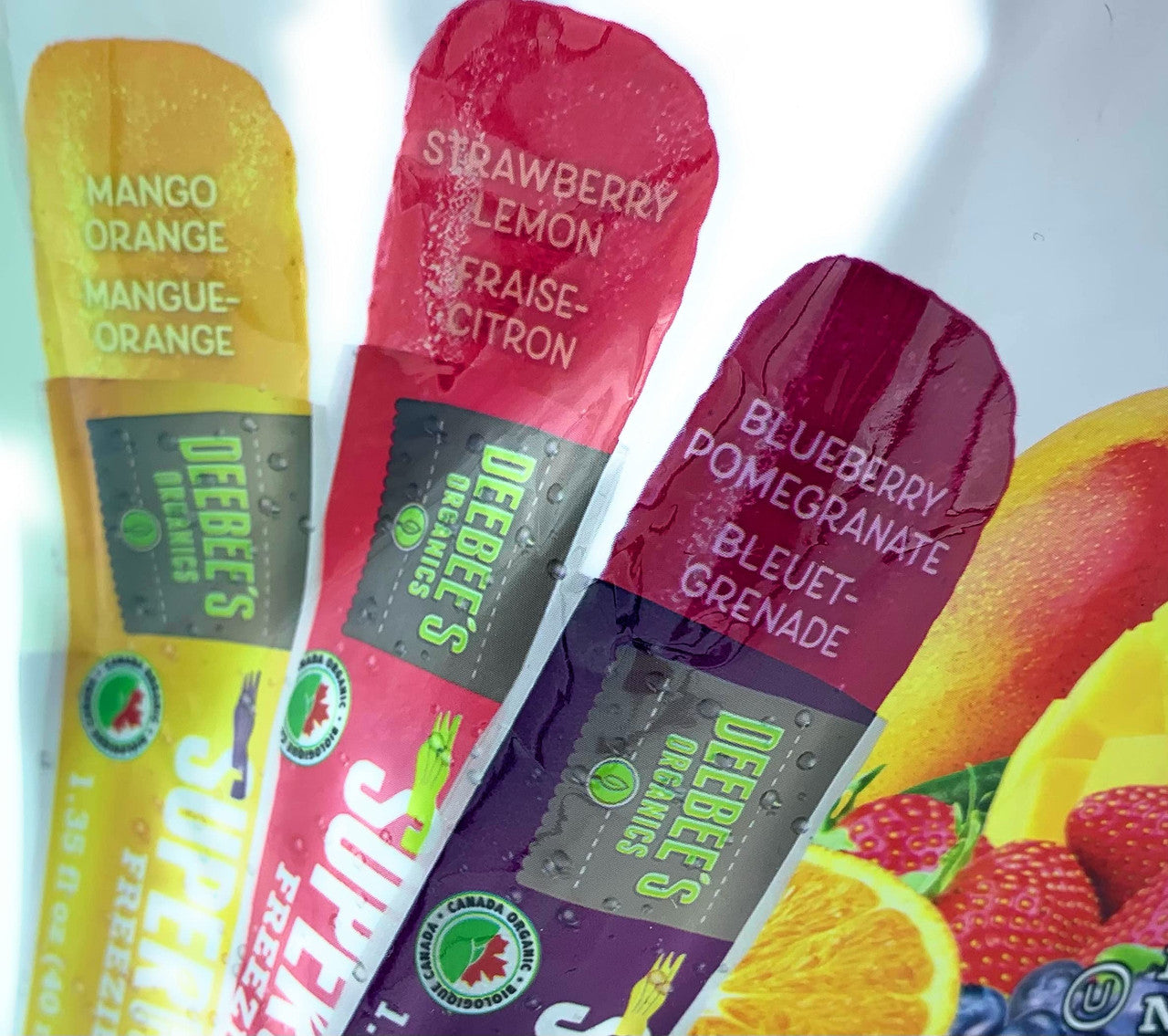 DEEBEES Organic Superfruit Freezies, 10 x 40ml/1.4 fl. oz., {Imported from Canada}
