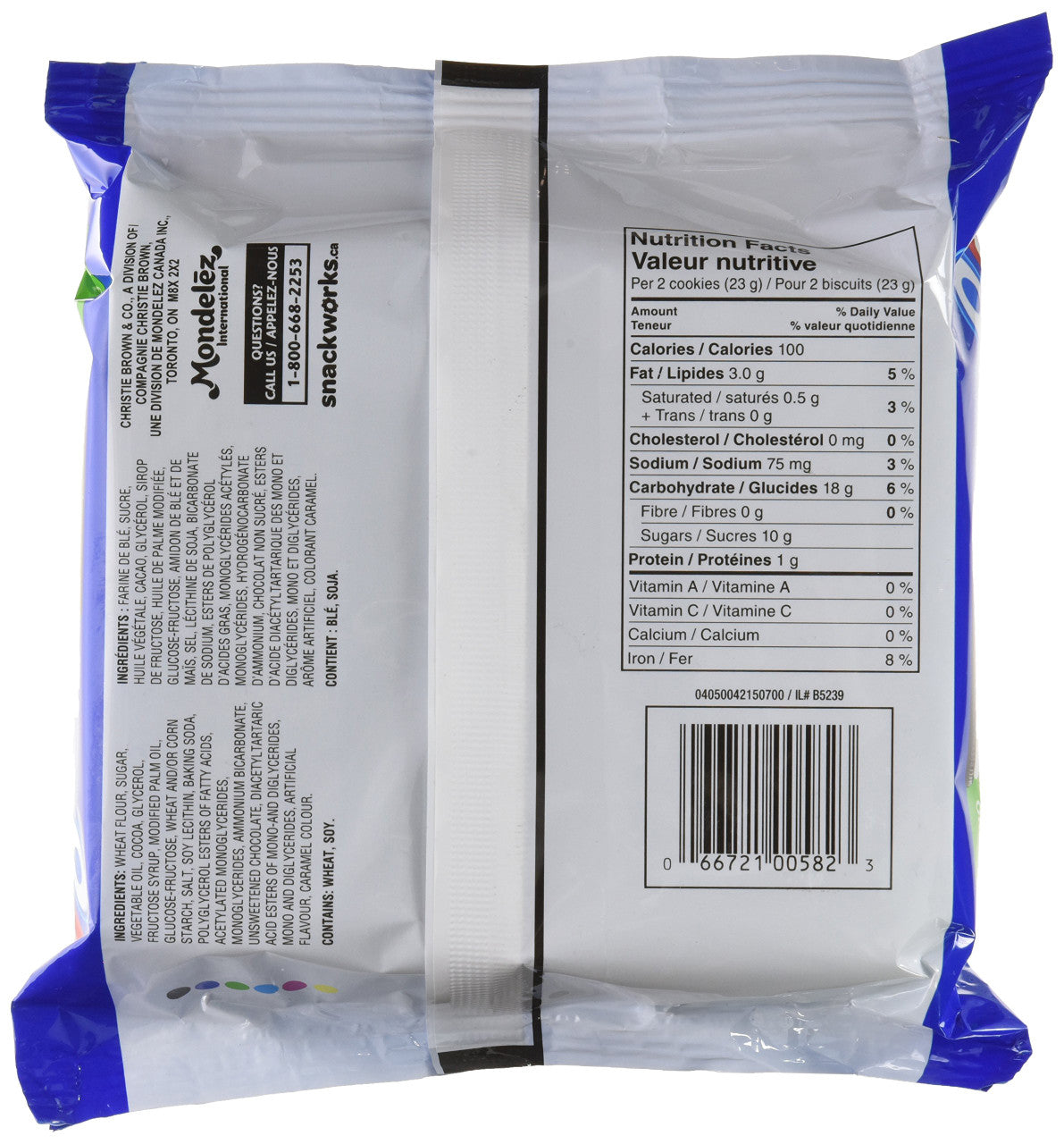 Oreo Less Fat Sandwich Cookies, 303g/10.7oz., Bag, {Imported from Canada}