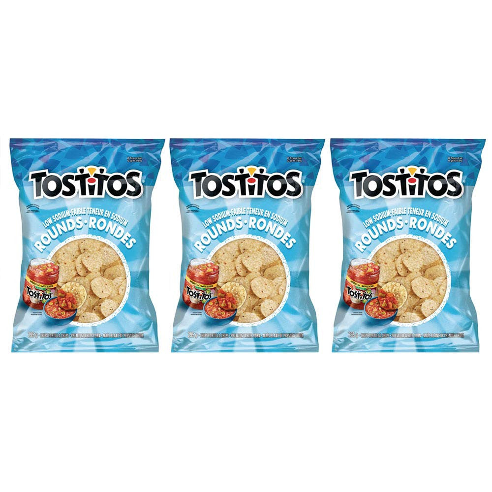 Tostitos Tortilla Low Sodium Rounds Chips 295g/10.4oz, 3-Pack {Imported from Canada}