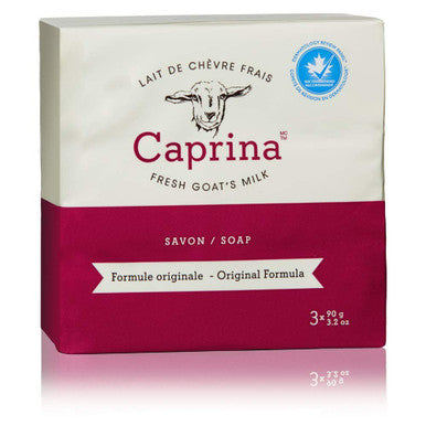 Caprina by Canus Fresh Goat's Milk Soap, Original, 3 bars 3.2 Ounces each