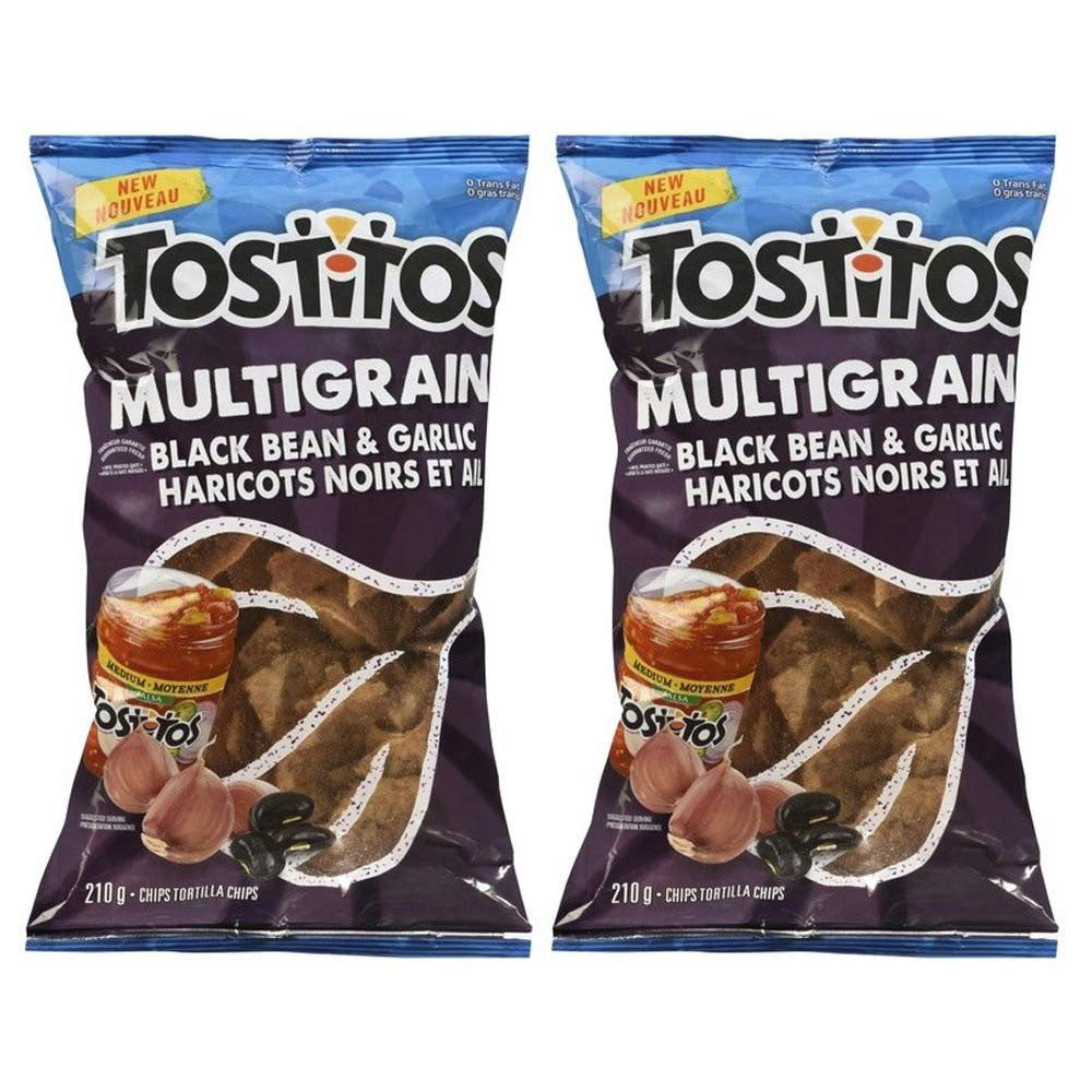 TOSTITOS Multigrain Black Bean & Garlic Tortilla Chips 210g/7.4oz, 2pk