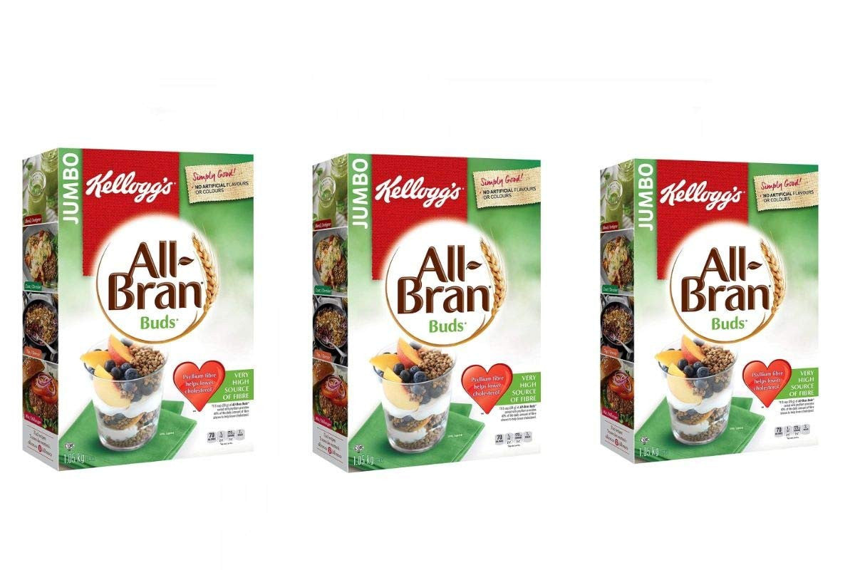 Kellogg's All-Bran Buds Cereal, 1050g/2.53lbs., (3 Pack), {Imported from Canada}