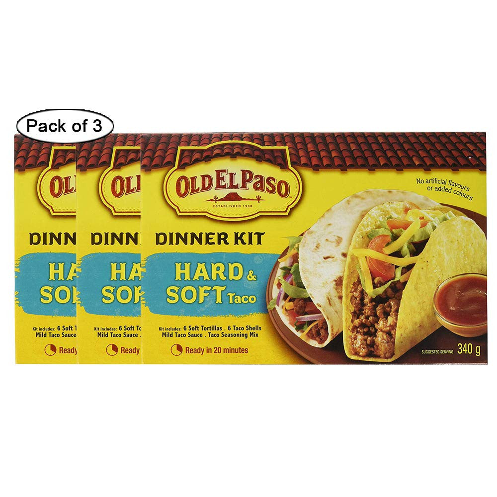 Old El Paso Hard and Soft Taco Kit, 12ct, 340g (3 pack) {Imported from Canada}