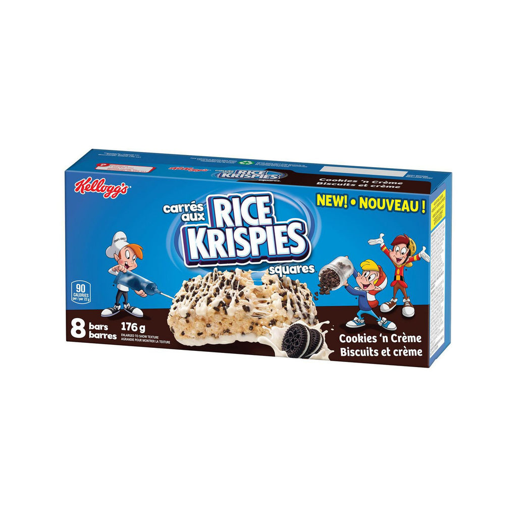 Rice Krispies Squares Bars Cookies 'n Creme, (8ct) 176g/6.2 oz {Imported from Canada}