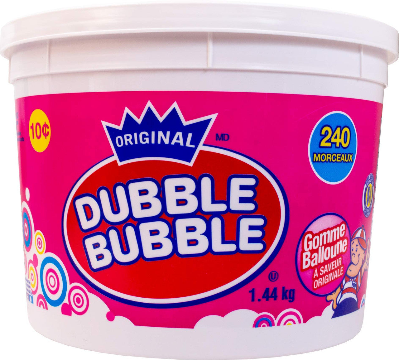 Dubble Bubble Gum with Comics Tub-240 Pieces, 1.44kg/3.2lbs. {Imported from Canada}