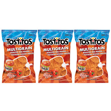 Tostitos Multigrain Roasted Red Pepper Tortilla Chips 210g/7.4oz, 3-Pack {Imported from Canada}