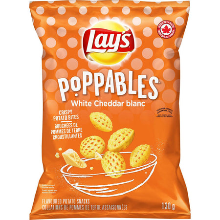 Lay's Poppables White Cheddar Potato Snack, 130g/4.6 oz, {Imported from Canada}