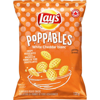 Lay's Poppables White Cheddar Potato Snack, 130g/4.6 oz, {Imported from Canada}