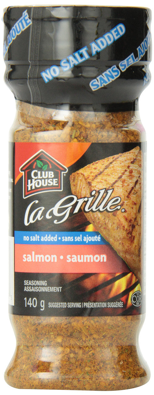 Club House La Grille, Grilling Made Easy, Salmon Seasoning, Salt-Free 140g/4.9oz