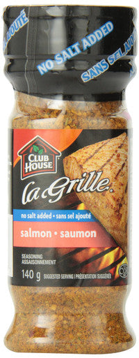 Club House La Grille, Grilling Made Easy, Salmon Seasoning, Salt-Free 140g/4.9oz