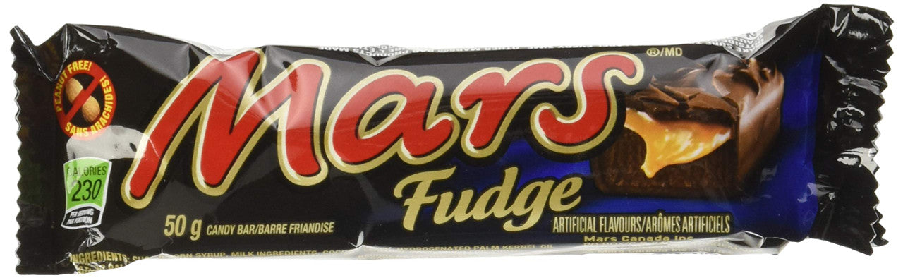 Mars Fudge Chocolate Candy Bar, 50g/1.8oz, (Imported from Canada)
