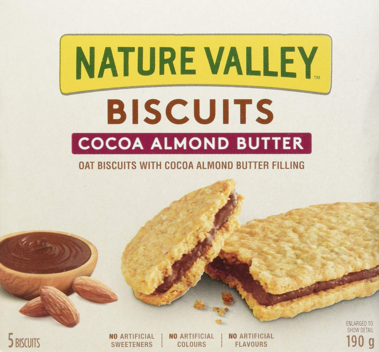 NATURE VALLEY Biscuits with Cocoa Almond Butter, 5ct, 190g/6.7oz, {Imported from Canada}