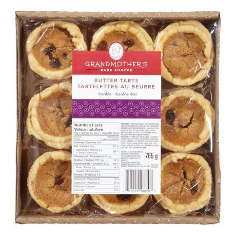 Grandmother's Bake Shoppe Raisin Butter Tarts, 765g/27oz., {Imported from Canada}