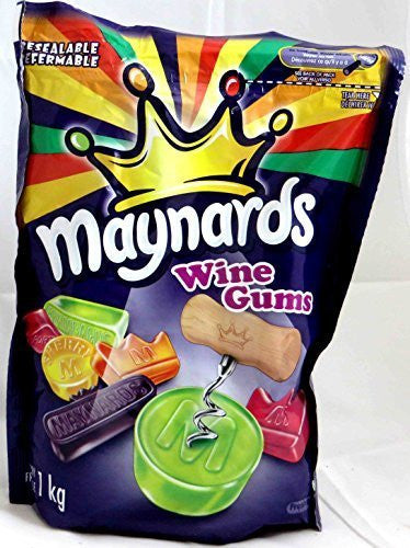 Maynards Gummy, Wine Gums, 1kg/2.2 lbs - 2 Pack {Imported from Canada}