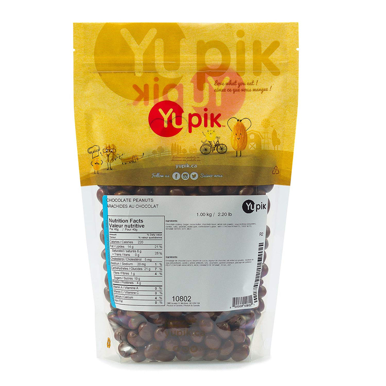 Yupik Chocolate Peanuts, 1Kg/2.2lbs, (Imported from Canada)
