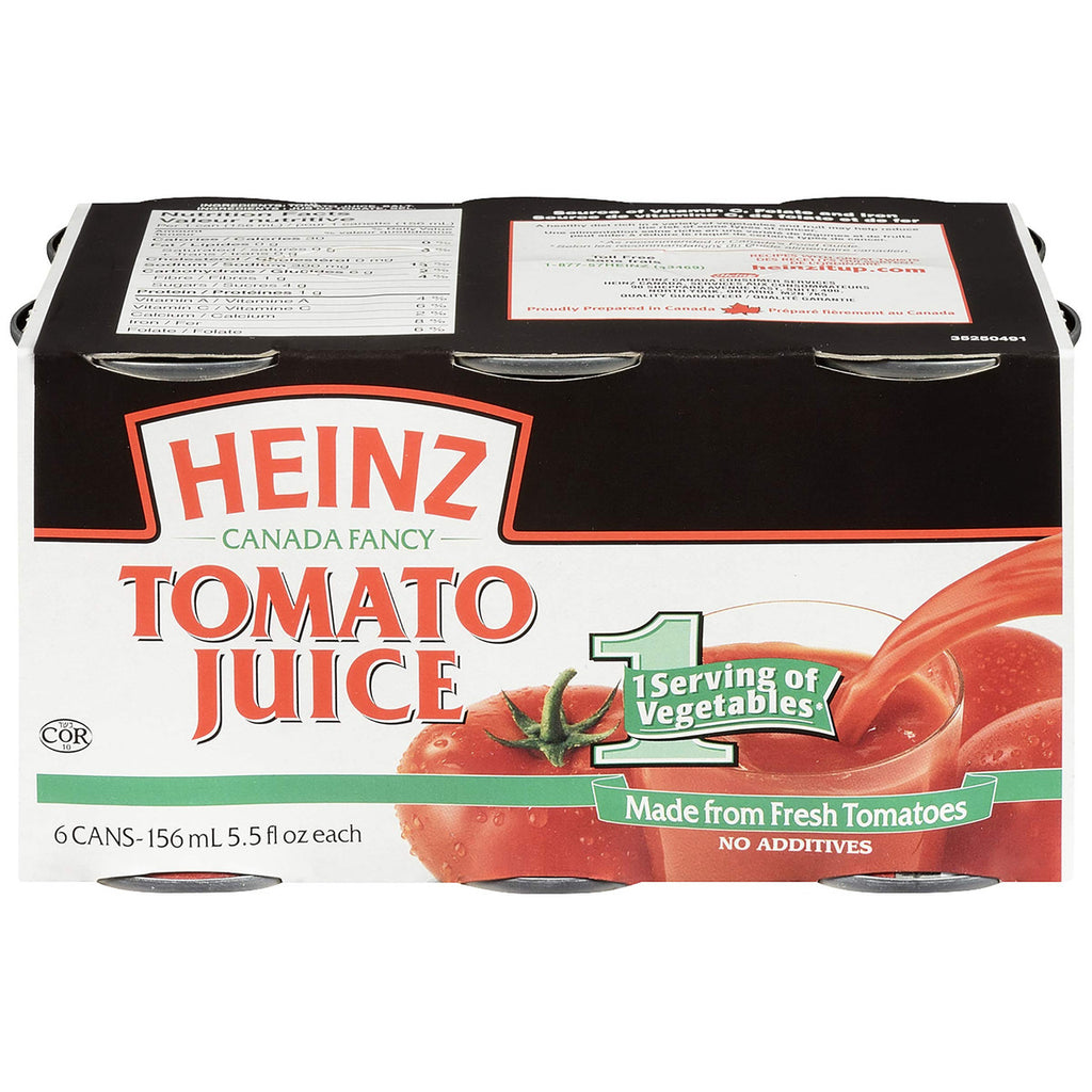 HEINZ Tomato Juice 156 ml/5.5 fl oz., 6 Pack - {Imported from Canada}