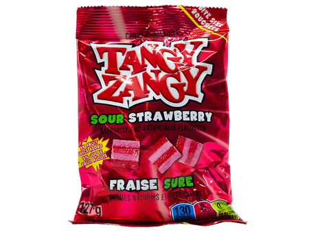 Tangy Zangy Sour Strawberry Squares, 127g/4.5oz. (Imported from Canada)