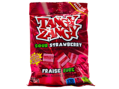 Tangy Zangy Sour Strawberry Squares, 127g/4.5oz. (Imported from Canada)