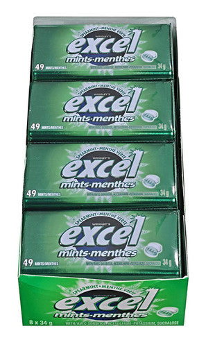 Excel Mints Spearmint, (34g/1.2 oz.), Tin, 8 Count, {Imported from Canada}