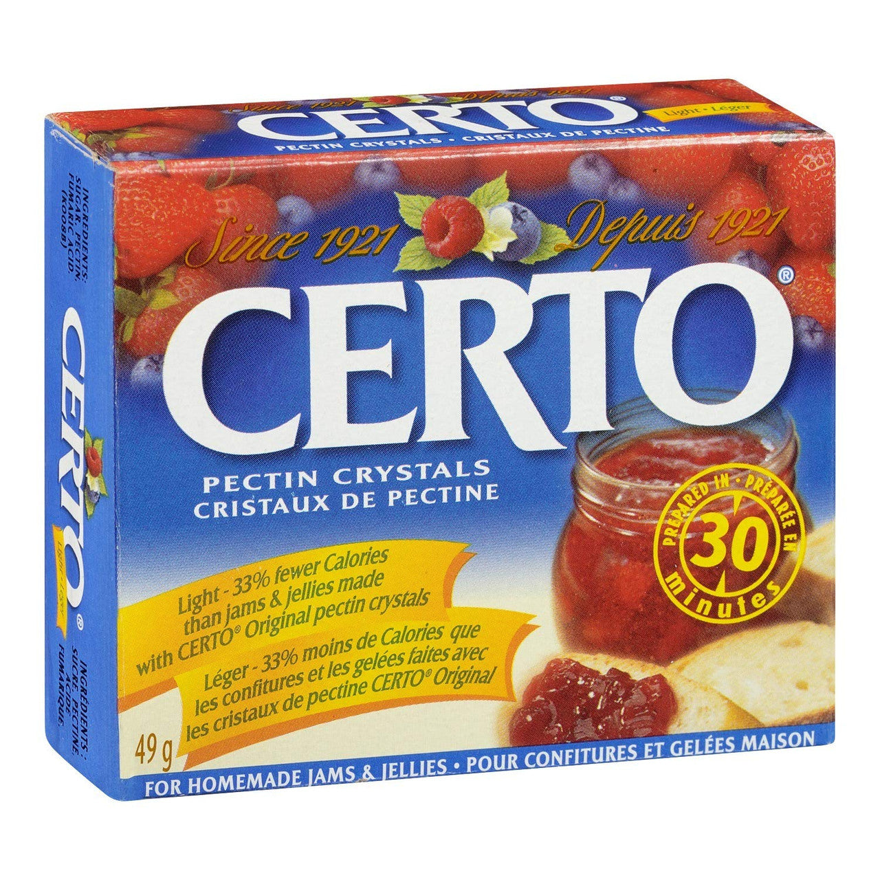 Certo Light Pectin Crystals, 49g/1.7oz., {Imported from Canada ...