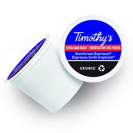 Timothy`s World Coffee Rainforest Espresso 30 K-Cups{Imported from Canada}